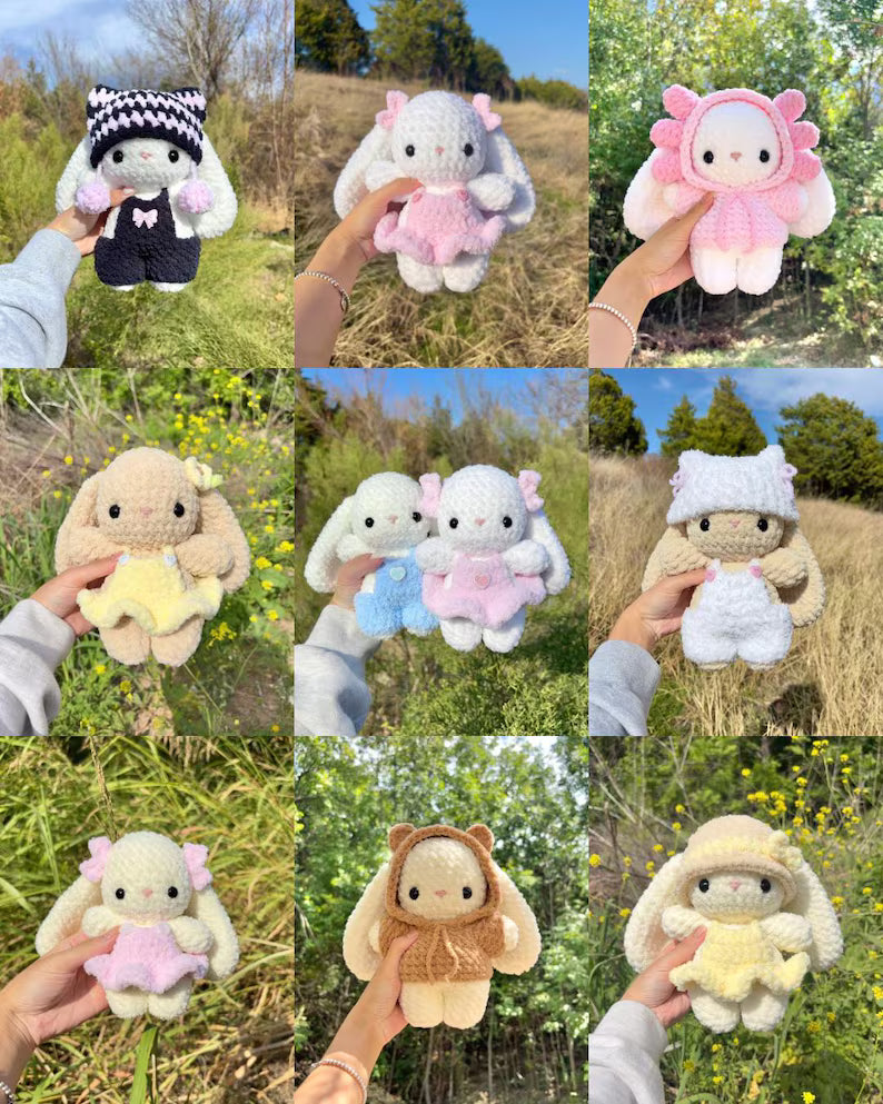 10 in 1 Baby Bunny in Clothing Crochet Pattern Bundle 2